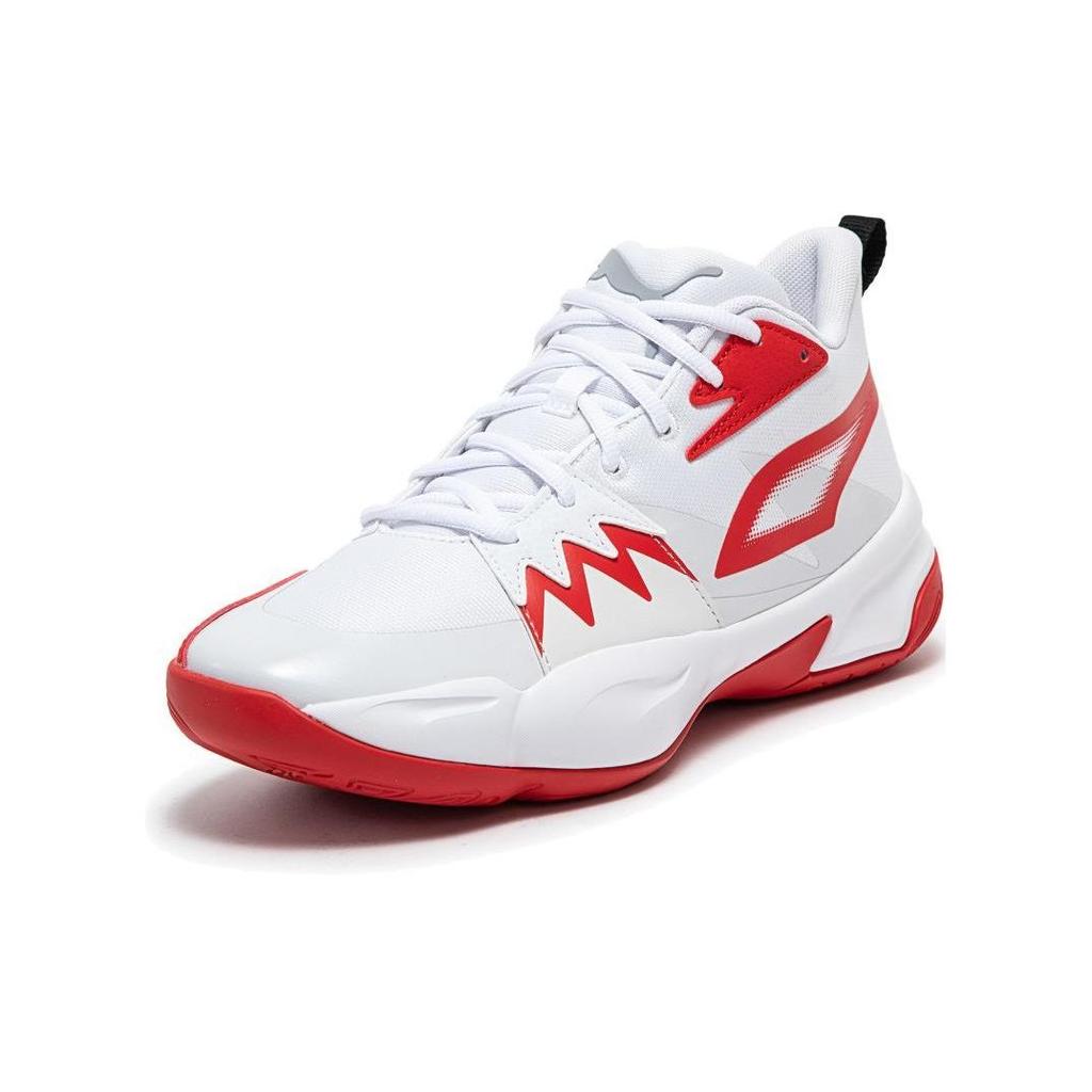 Puma Genetics Round Toe Lace-Up Non-Slip Low-Top Basketball Shoes Unisex Sneaker White Red 379974-04