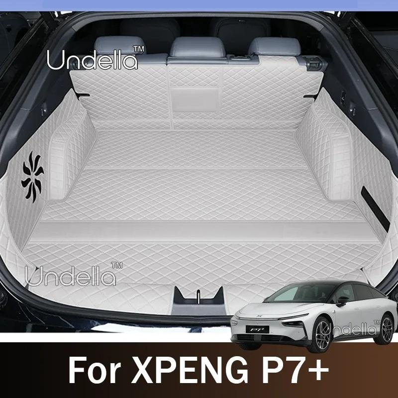 Leather Trunk Mat for XPENG P7+ P7plus 2026 2027 Car Leather Boot Covers Scratch Trunk Mat Pad Tray Protect Interior Accessories