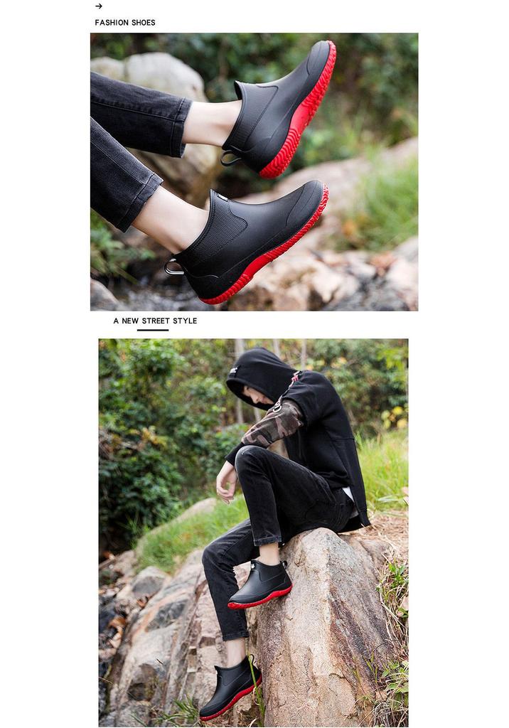 Korean Style Waterproof Short Rain Boots – Versatile Outdoor Footwear for Men & Women