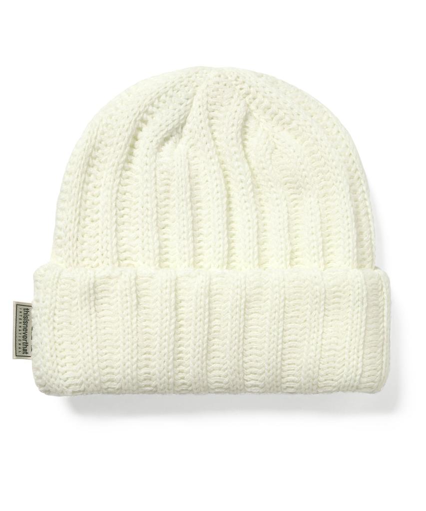 THISISNEVERTHAT Low Gauge Ribbed Beanie Off White