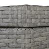 4 Pieces Rattan Garden Furniture Set, 4 Seater Garden Sofa Set with Storage Box, Loveseats and Glass Top Table