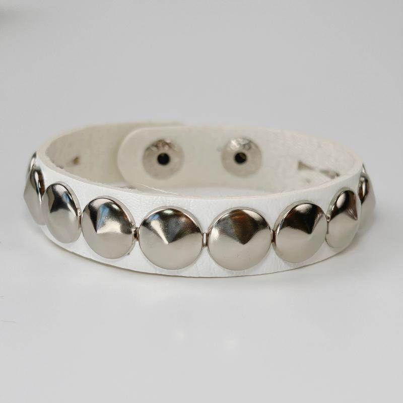 Fashion Punk Rivet Chain Bracelet Spike Leather Rock Style Metal Bracelet Wristbands Unisex Leather Bracelet