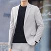 Abito da sposo tinta unita da uomo, casual, da festa, stile coreano, alla moda, vestibilità aderente, set da 2 pezzi, taglie forti