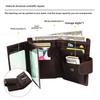 Short Men's Leather Card Holder with RFID Blocking Multi Slot Retro Casual Genuine Leather Handheld Wallet for Men Large Capacity