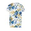 Women's Summer Fashion Casual Pleated Round Neck Print Short Sleeve T-Shirt Top