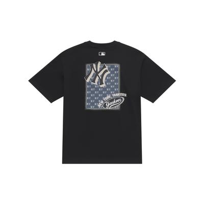 MLB MONOGRAM SS25 T Shirt Unisex Black 3ATSM2153-50BKS