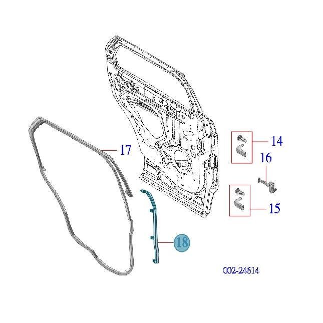 Rear Door Left Right Weatherstrip Sealing Strips For Ford Explorer 2011-2019 BB5Z7825325B BB5Z7825324B