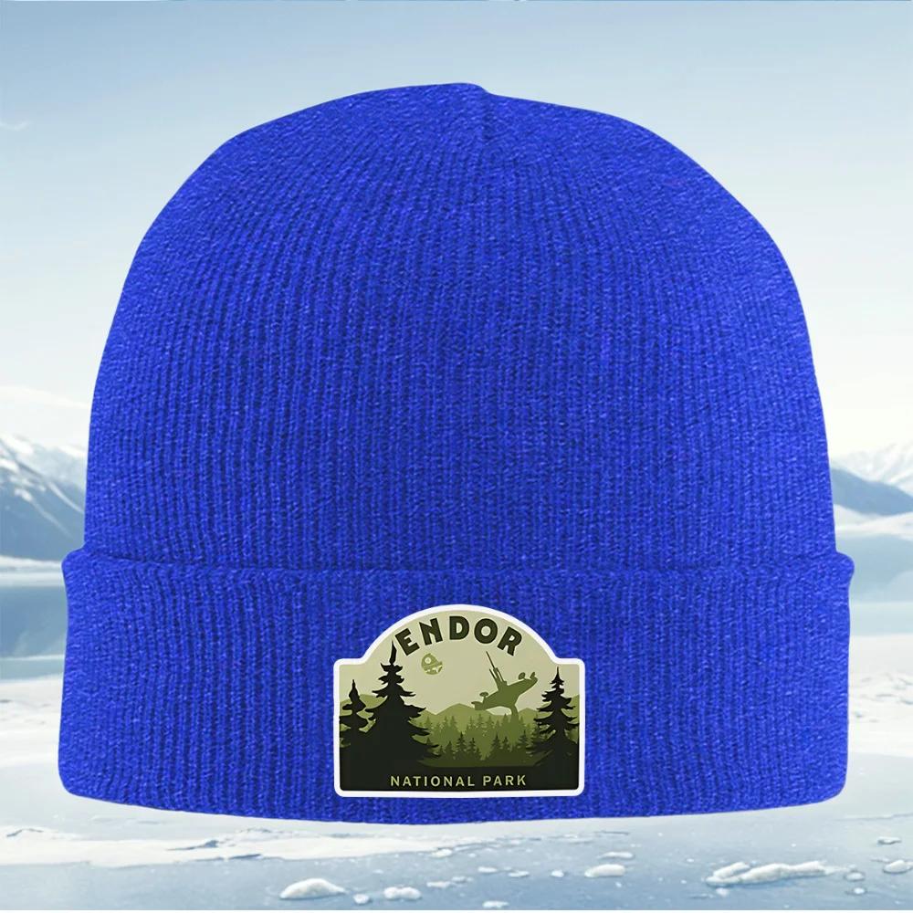 Endor forest adventure emblem design Unisex Women Unisex Knitted Hat Beanie Pullover Cap Winter Thermal Warm Christmas Outdoor