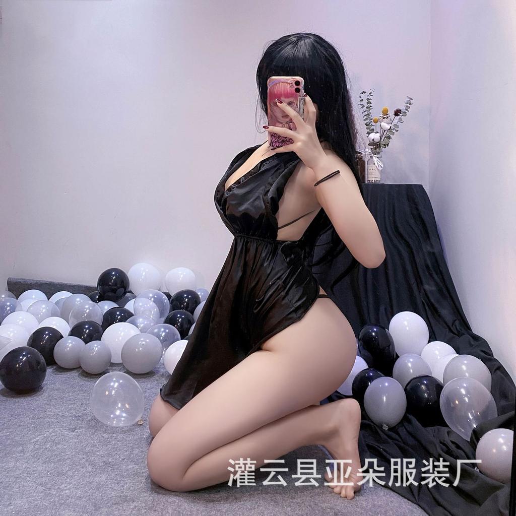 Seksi pijamalar kadın yaz ipek seksi şort pijama takımı tatlı sırtı açık kadın ev giyimi