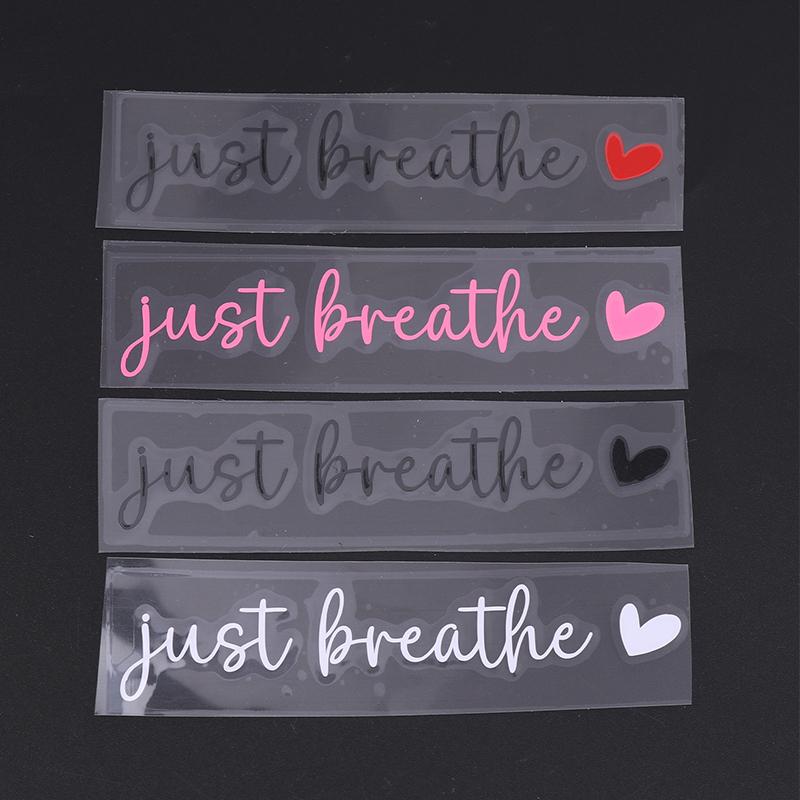 4 Xjust Breathe Rear View Mirror Sticker,Rearview Mirror Decal,Car Accessories For Women,Motivational Stickers,Water Bottle Lapt