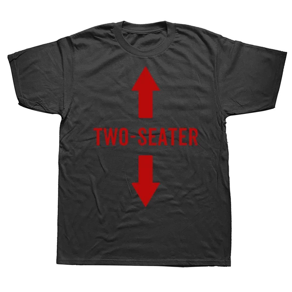 Two Seater Funny Sarcastic Text Print T Shirt Unisex Crew Neck Short Sleeve Casual Streetwear Tees Tops for Men Women Humor Meme Fans Daily Outfit