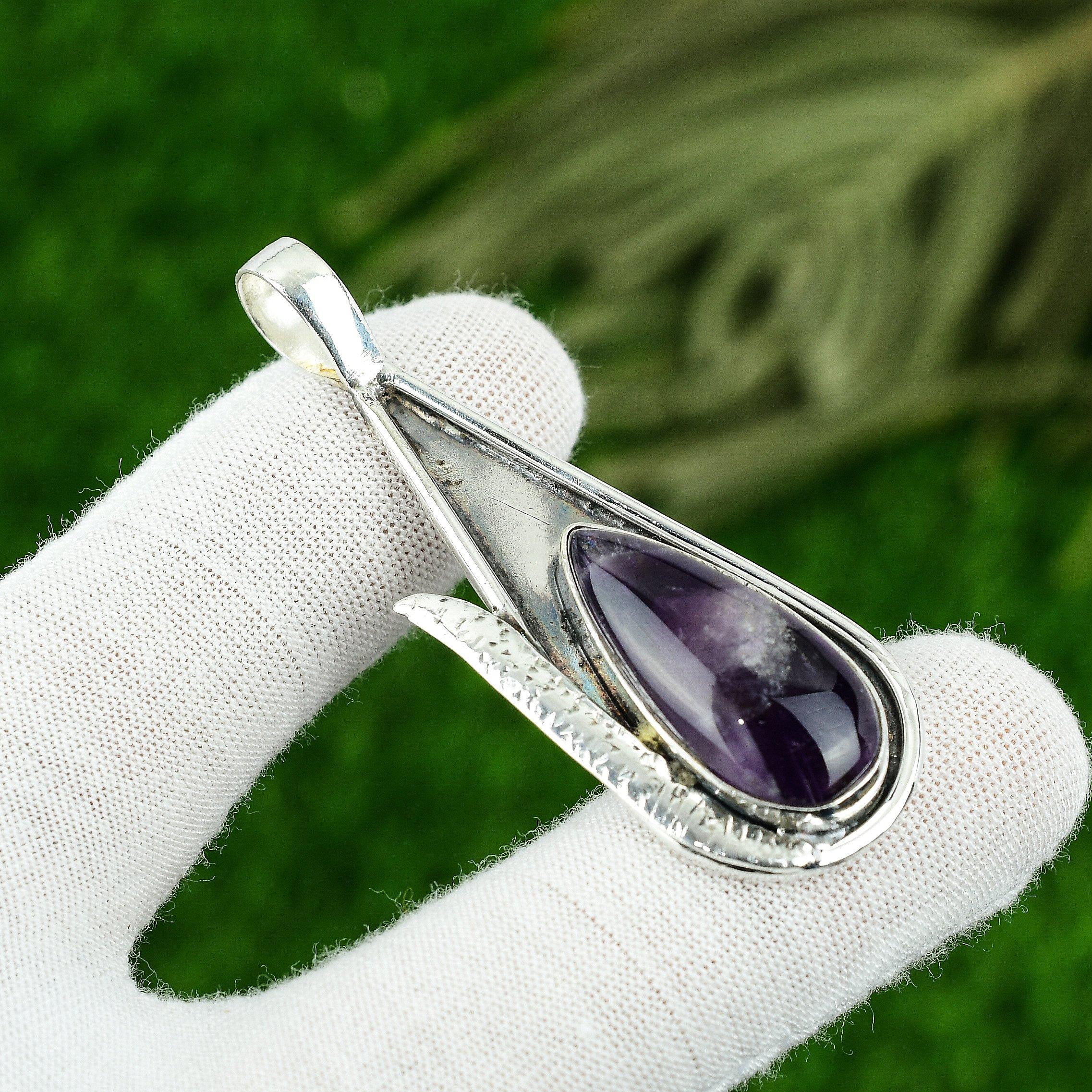 

Star Amethyst Gemstone Sterling Silver Trendy Anniversary Daughter Bezel Pendant