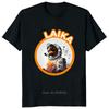 Laika USSR Funny Cartoon Dog T Shirt Hip Hop Harajuku Style Printed Men Clothing Tees Streetwear Hipster Loose Soft Tees Tshirt