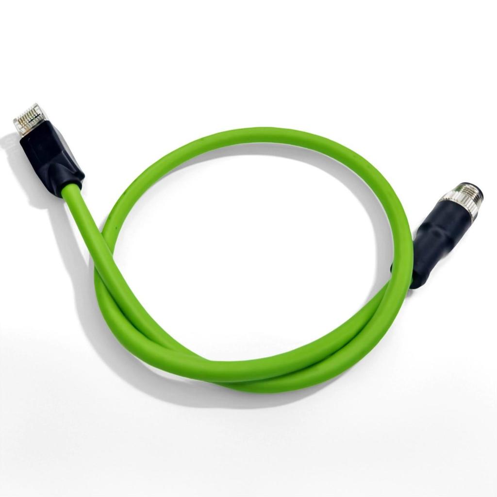 M12 to RJ45 D-Type Shielded Waterproof Connector