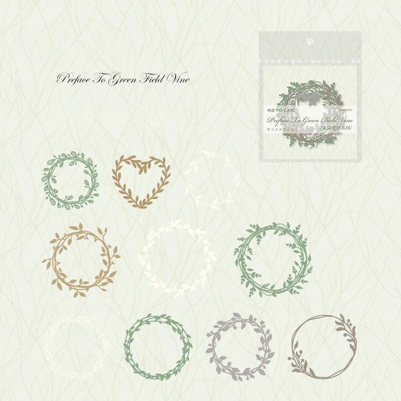 1PC Hollow border card pack Flower whisper series light retro salt series wreath butterfly handbook decoration material paper and card