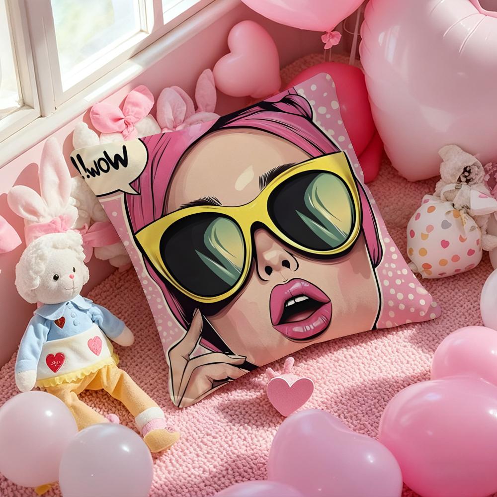 Art Roy Lichtenstein Cushion Cover Pattern Printed Pillowcase For Living Room Sofa Cushion Cover & Bedroom Decor