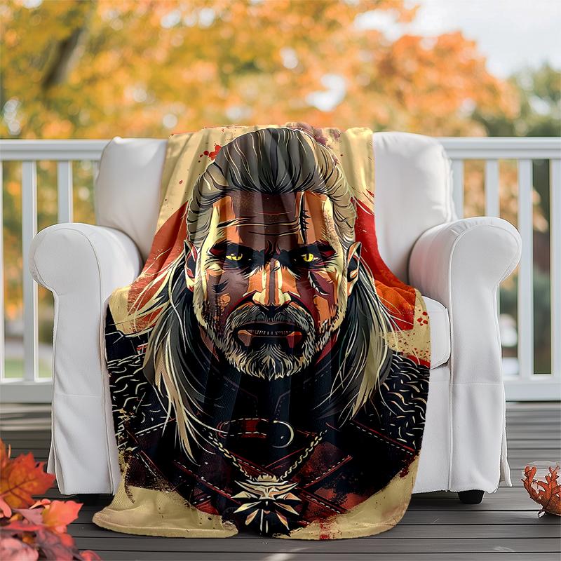 The Witcher Flannel Blanket Soft Warm All-Season Throw, Design for Camping, Car Travel, Hiking Sofa, Bed, Office Perfect Gift for Parties