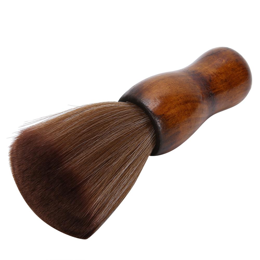 Broken Hair Sweep Brush Wood Handle Soft Brush Hair Neck Duster Brush for Salon