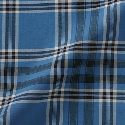MUJI Women's Madras Check Flare Skirt, Blue Check, Size S, BE1XKA5S