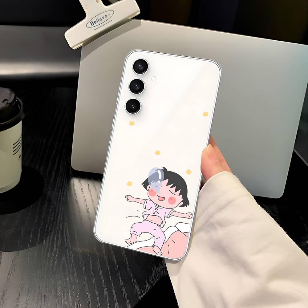 C-Chibi Cute M-Maruko-chan-S Phone Case For Samsung Galaxy S25 S24 S23 S22 S21 FE Ultra Plus A32 A53 A13 A31 Soft Cover