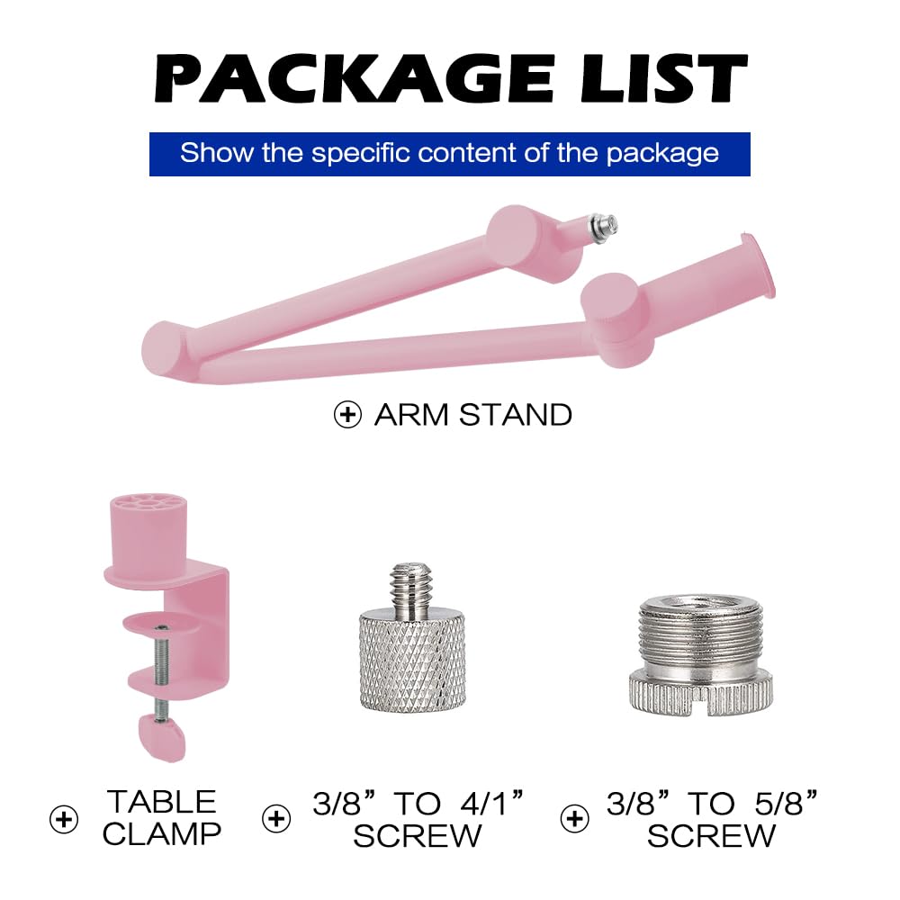 BOMGE Boom Arm Microphone Stand - Adjustable Heavy-Duty Suspension Boom Scissor Arm Stand with Cable Management Channel and Desk Clamp for