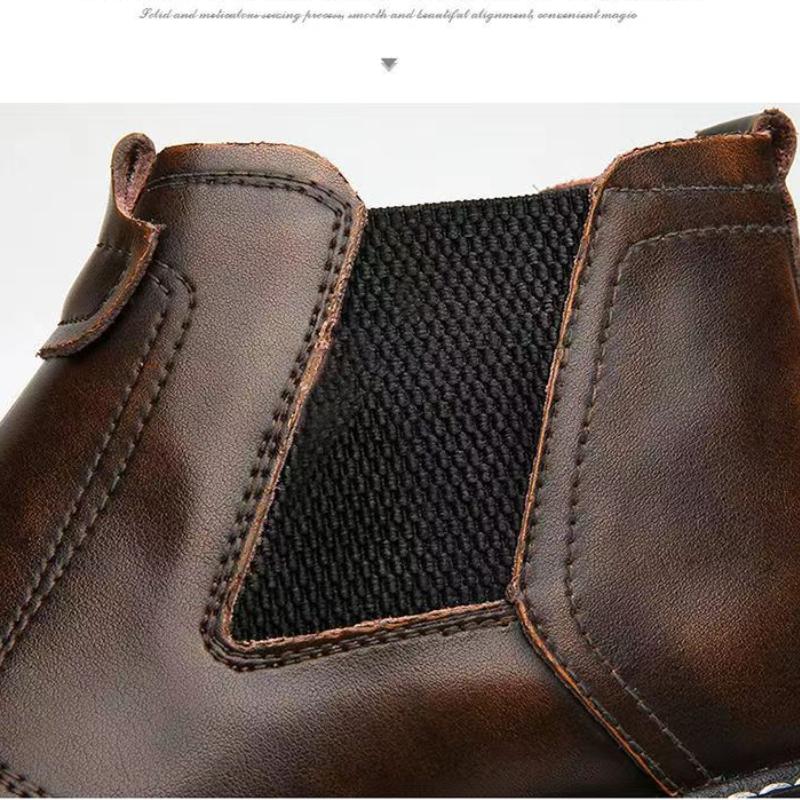 Męskie buty z prawdziwej skóry Wysokiej jakości męskie buty robocze Markowe Designerskie Męskie Buty Casual Brytyjski Styl Botki do kostki para hombre