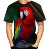 Summer Men's Casual 3D Printed Parrot T-shirt Flower T-shirt T-shirt Printed Cool Top for Men Shirt