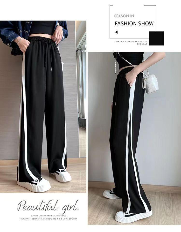 Women's High Waist Wide-Leg Slimming Sports Pants - Versatile Casual Trousers for Autumn & Summer 2024