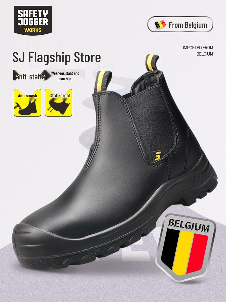 Safety Jogger Men's BESTFIT Steel Toe Work Shoes - Saddle Style, Anti-Smash, Anti-Puncture, Anti-Static Cowhide.