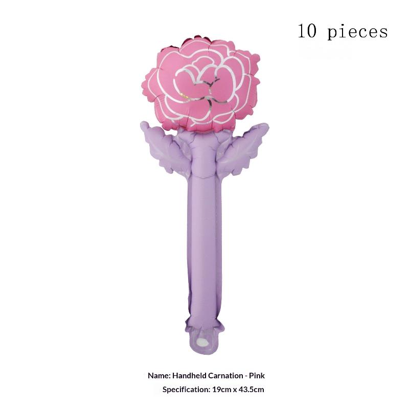 10/50Pcs Carnation Foil Balloons Valentine'S Day Rose Flower Balloon Decoration Valentine'S Day Flower Bouquet Birthday Decor