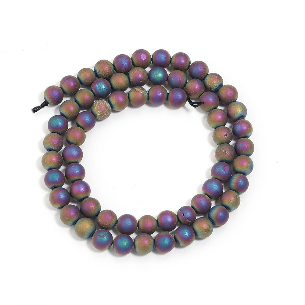 

Natural Druzy Agate Stone Beads 6 8 10mm Colorful Gap Round Loose Beads For Jewelry Making DIY Bracelets Necklace Accessories