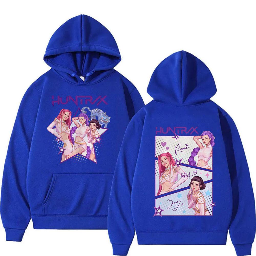 KPop Demon Hunters Anime Hoodie Mira Rumi Joey Hooded Pullover Sweatshirt Men Women Vintage Fashion Fleece Oversized