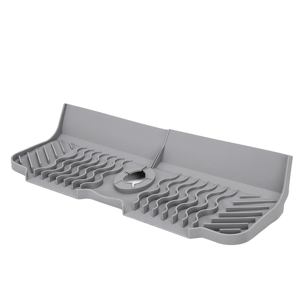 Silikon-Wasserhahnmatte 17,7 Zoll Spülbecken-Schutz Draining-Matte Spritzschutz Küchenspüle Trockenschale Matte für Arbeitsplatte