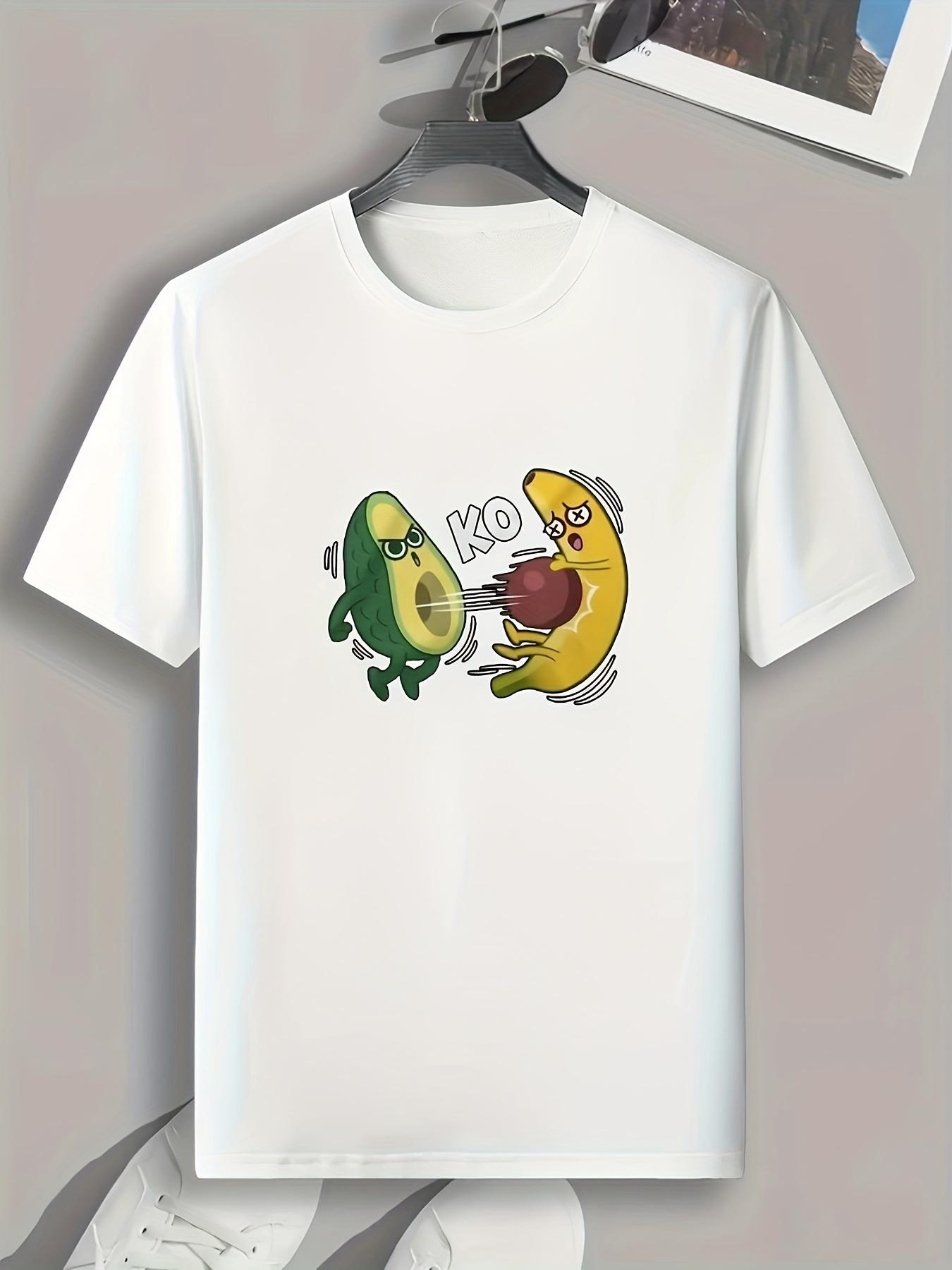 

Удобная футболка с рисунком унисекс, принт «Авокадо КО Банан», повседневные летние футболки, одежда 3XL