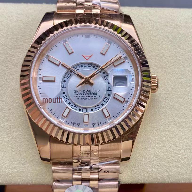 Laojia Tianxingzhe Men's Classic Dual Time Automatic Watch with Five-Bead Strap