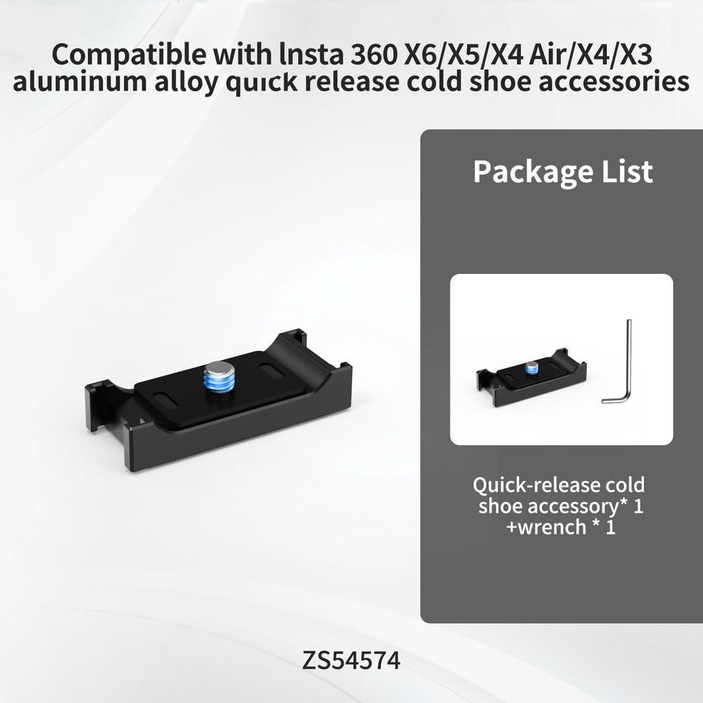 N52 Magnetic Quick Release Plate Expansion Kit for Insta360 X6/X5/X4/X3 Action Cameras with 1/4 Dual Cold Shoe Vertical Mounting