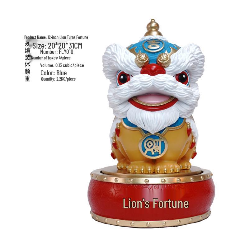 Lion Dance Ornaments Pair - Chinese New Year Decorations for Home, Office, or Gifts