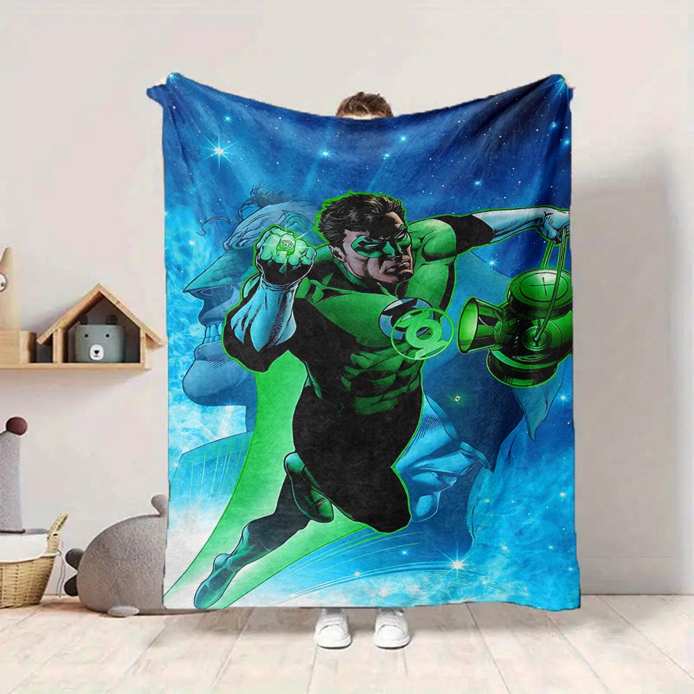 1pc Green Lantern Ring Flannel Throw Blanket Soft, Warm & Cozy for Couch, Bed, Office, and Travel Versatile All Season Gift, Christmas present
