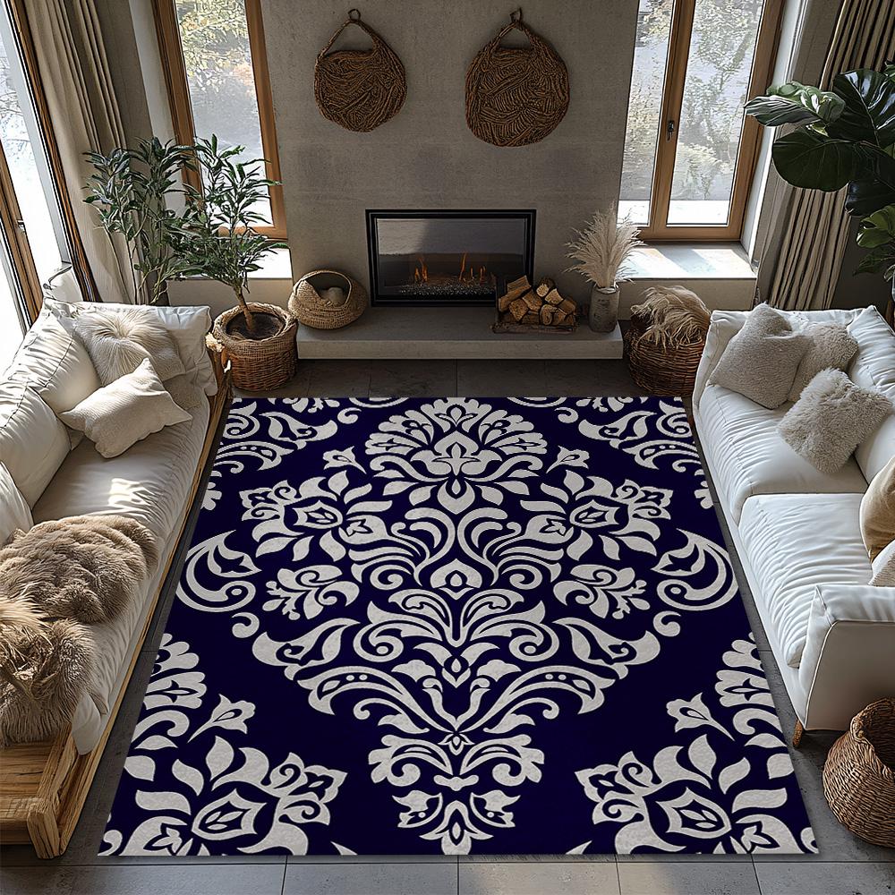 Luxury Persian Area Rug Non-Slip Washable Floor Mat Modern Home Decor Living Room Bedroom Carpet Vintage Oriental Patterned Rugs