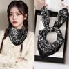 Womens Cotton Square Scarf With Magnetic Clasp Lightweight Winter Wrap Accessory Floral Print