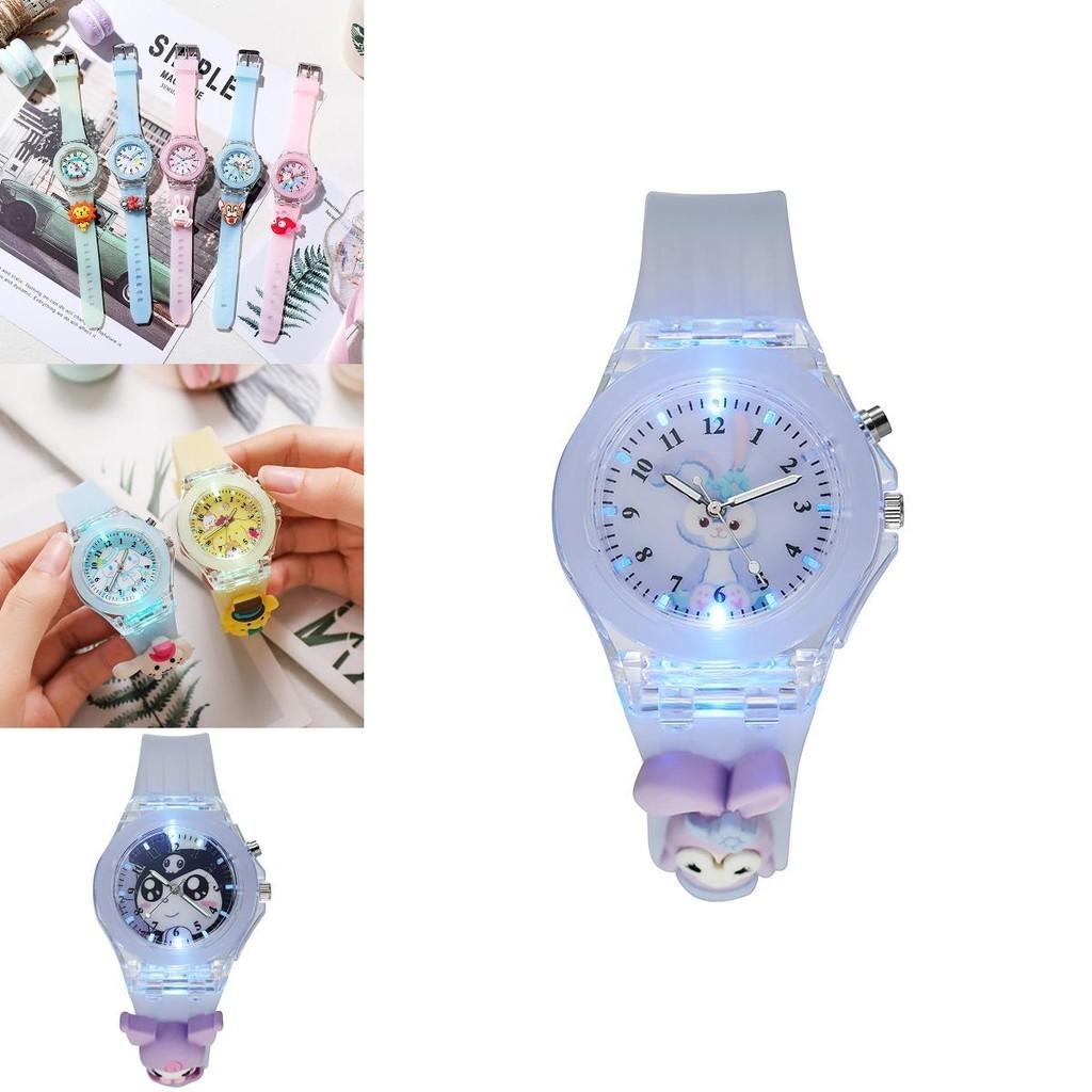 Kr- Adesivo de Relógio Luminoso Boneca Com Impressão de Logo Movimento a Quartzo Personagens Estilo Cartoon)