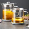 1L/1.5L Glass Oil Filter Kitchen Seasoning Tank Oil Tank Impurity Separator Fine Mesh Oil Filter Container Cooking Tool