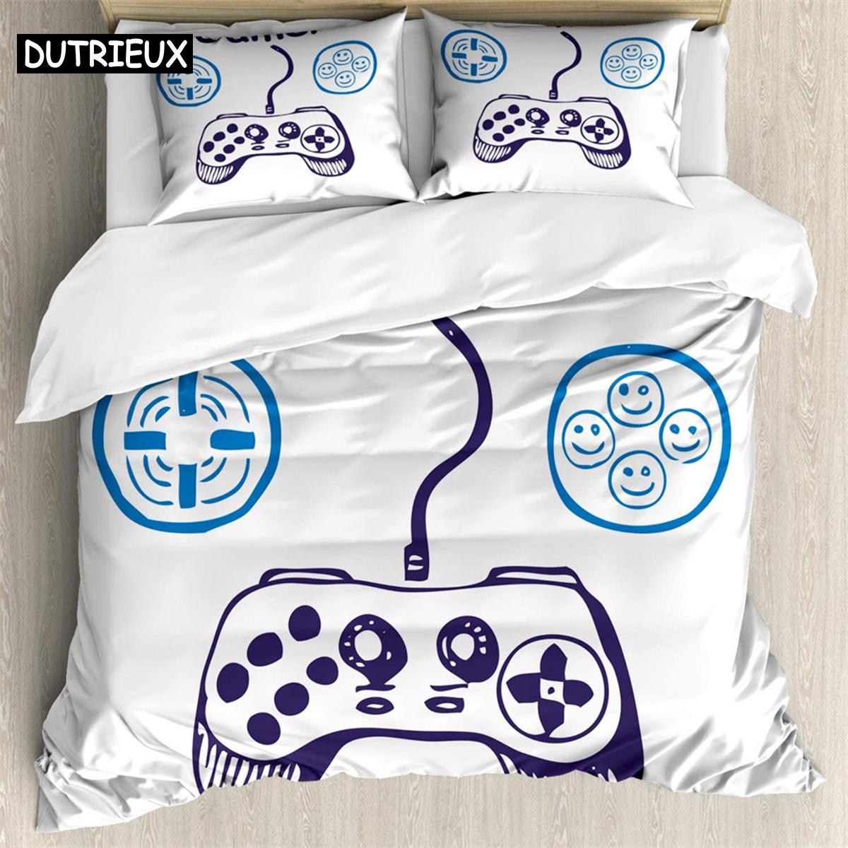 

Gamepad game operation 3Pcs Bedding Sets 3D Digital Printing Custom Quilt Duvet Cover Set Home Queen King Quilt Pillowcase (135x200cm)&set