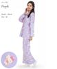 SAZAC Hello Kitty Knitted Quilted Shirt Long Sleeve and Pants Loungewear Women's Pajamas, Set, (Purple/L/SAN1854)