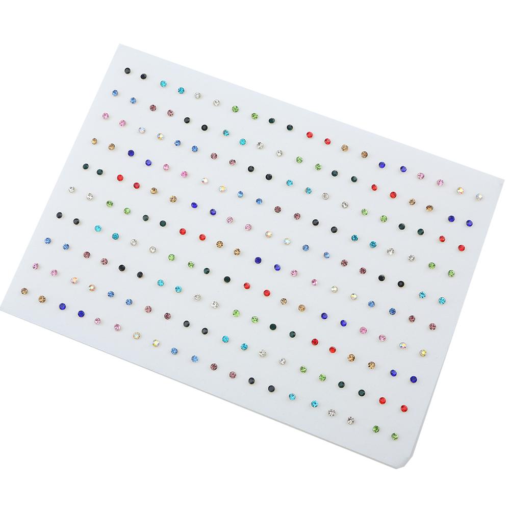 100Pairs Acrylic Crystal Heart Star Moon Small Stud Earrings Set For Women Girl Animal Flower Plastic Earring Trend Jewelry