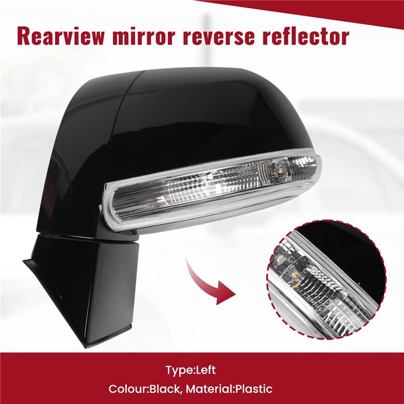 NEW-For  Captiva 2008-2017 1 Pair Black 6-Pin Side Mirror Assembly 96818101 96818102 LED Lamp+ Heated Rear View Mirror