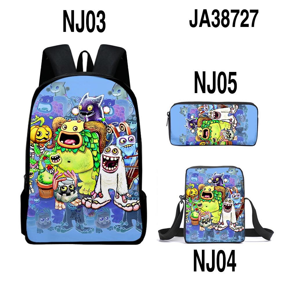 New monster music backpack trendy backpack European and American retro peripheral schoolbag