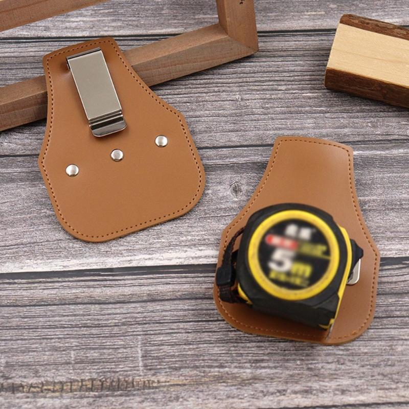 Premium Leather Tape Measure Case Adjustable Belt Clip For 5m 10m Measuring Tape Compact Design For Professional Craftsmen