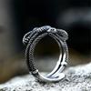 Punk Severská mytologie Jörmungandr Hadí prsten Muži Ženy Otevírací Nerezová ocel Ouroboros Viking Mužský Retro Islandské šperky Dárky