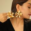 New Style Earrings, Floral Earrings for Women, Exaggerated Glossy Flower Jewelry